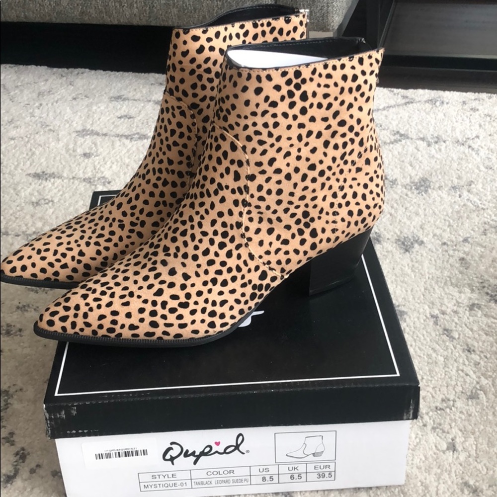 Brand new never worn leopard booties. Size 8.5